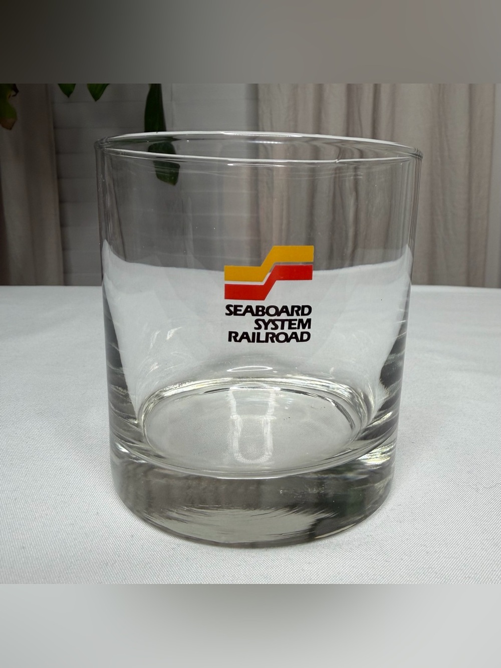 Vintage Seaboard System Railroad Chevron Style Logo Rocks Glass - Set of 4